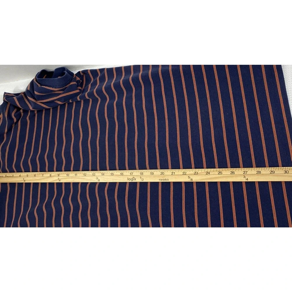 Ralph Lauren Polo Golf Shirt Mens Large Navy Blue Orange‎ Stripe Short Sleeve